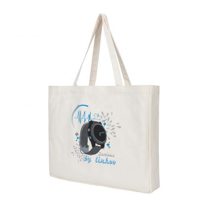 Heopono OEM Fashion  Cotton Casual Simple Shopping Bag Eco-friendly Totes Branded Promotional Canvas Plain Beach Bag