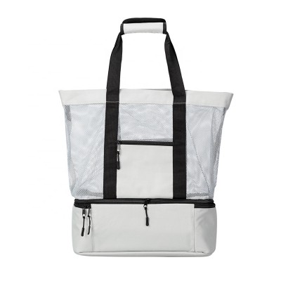 Heopono Fashion Classical Women Men Adults Thermal Cooling Tote Bag Extra Large Double Decker Insulated Cooler Beach Bag