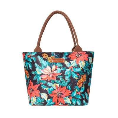 Heopono Full Flower Printing Fitness Portable Ladies Thermal Cool Bag Personalized Insulated Lunch Totes for Women