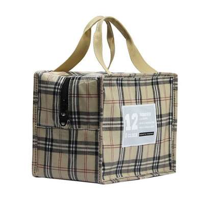 Plaid Baby Feeding Storage Baby Bottle Mummy Food Lunch Bag